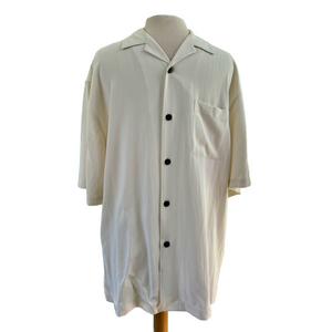 Nat Nast Ferrari Cream Size Large Shirt Silk Short Sleeve The Race 2 Worlds #177